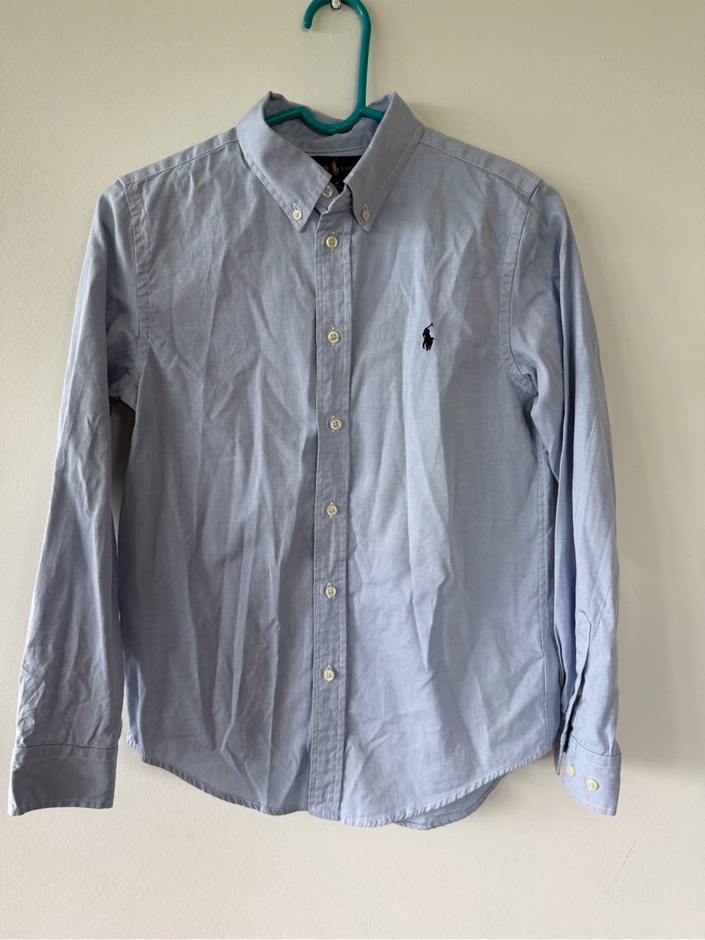 Ralph Lauren Light Blue Button-Down Oxford Shirt with Navy Pony